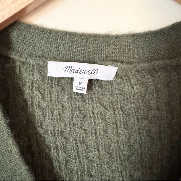 Madewell Mayfair Sweater Cardigan in Hthr Pine - Picture 7 of 12